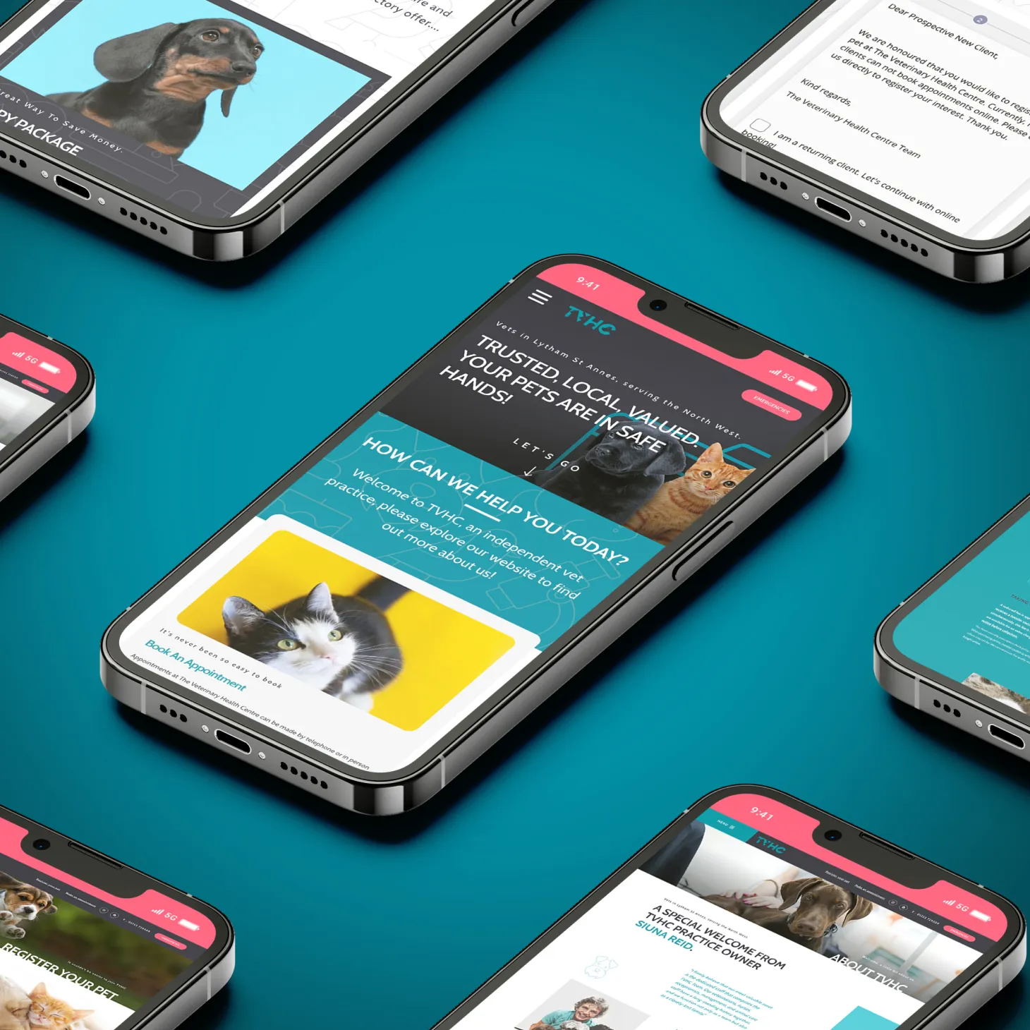 Veterinary health centre TVHC website mobile view