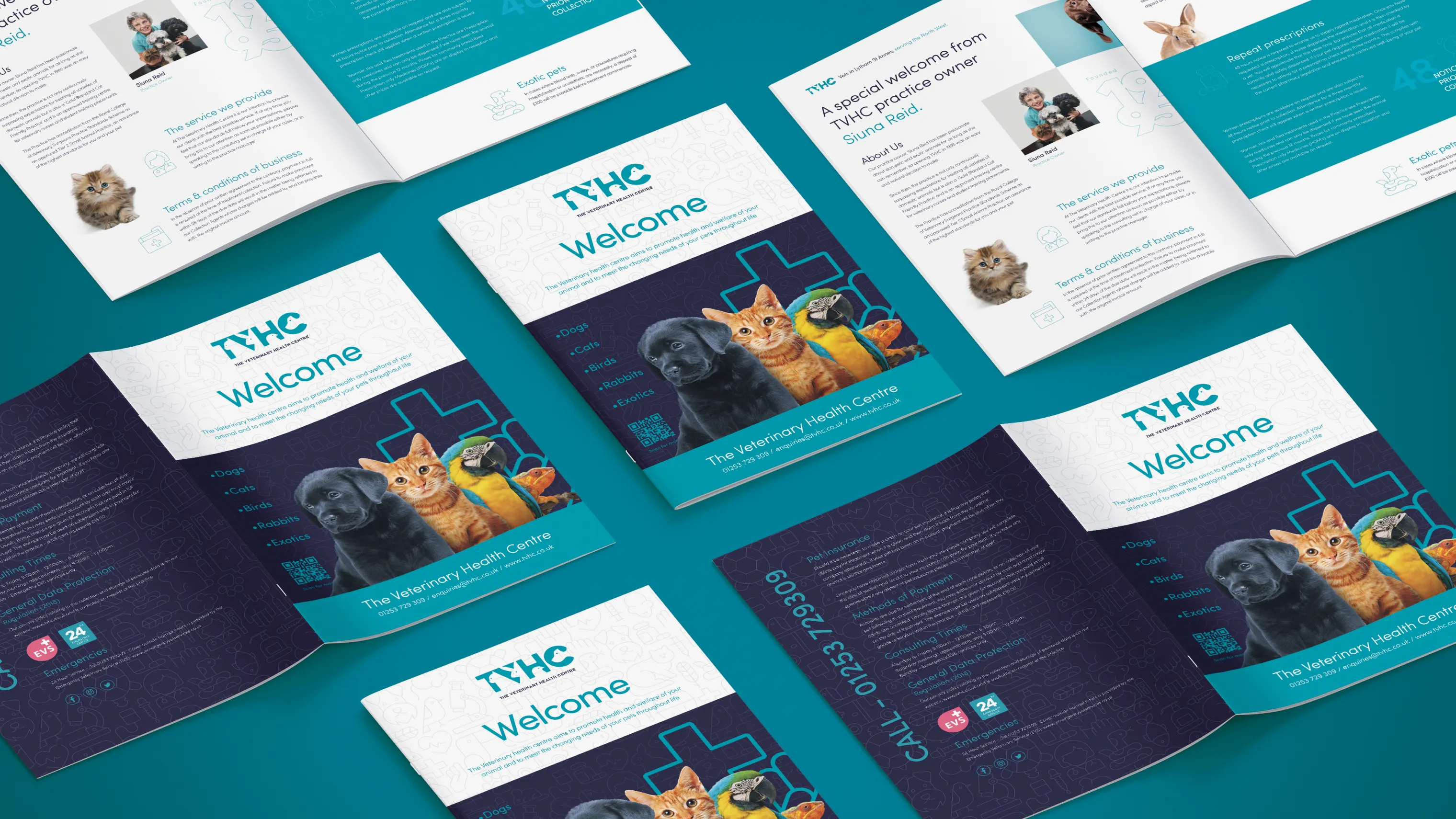 Brochure design for veterinary practice TVHC.